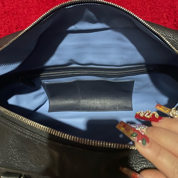 SMYTHSON OF BOND STREET Leather Dome Duffle Bag. - Picture 7 of 11